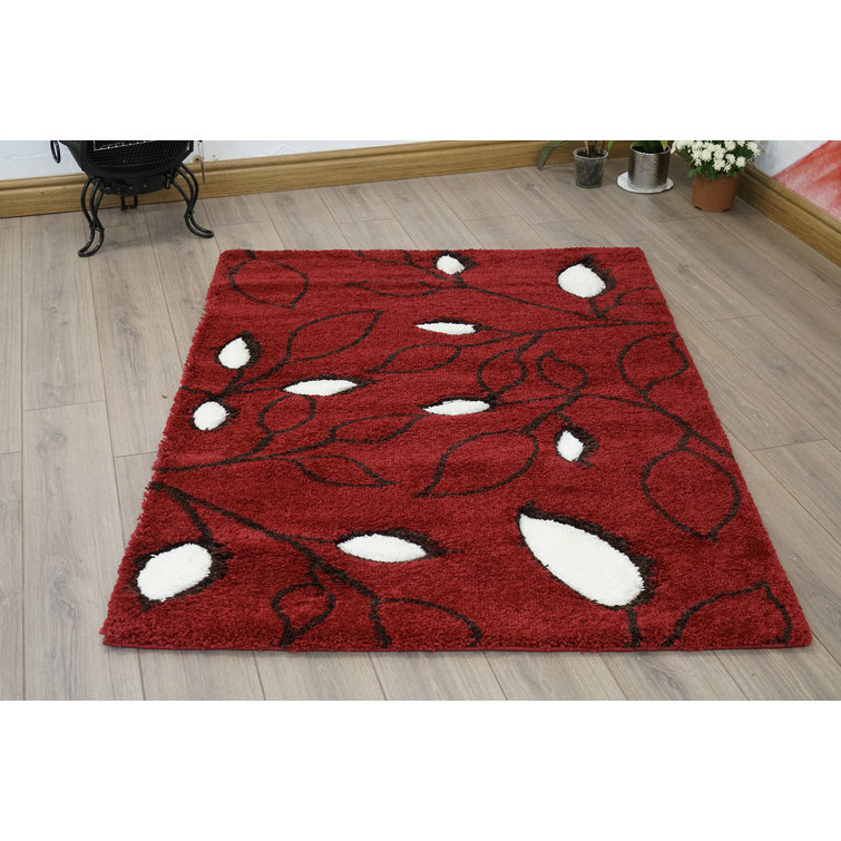 17 Stories Adstock Floral Red/Cream Area Rug & Reviews Wayfair.co.uk